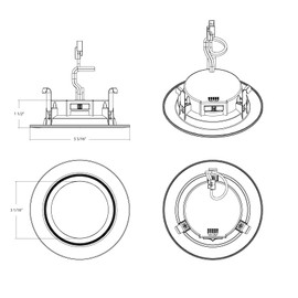 RAB R34-4B in Recessed Retrofit, CCT Field Adjustable (2700K/3000K/3500K/4000K/5000K), White (Baffle)