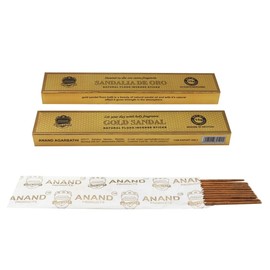 anand products gold sandal natural incense sticks 12 BOXES x 15g = 180g