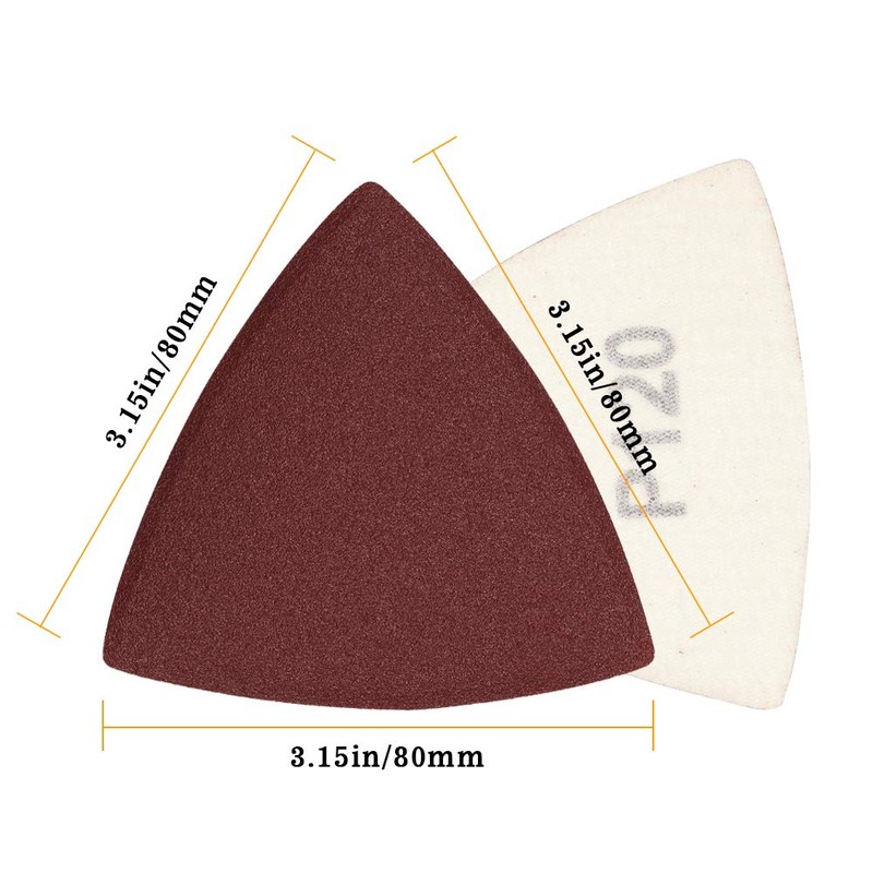SPEEDWOX 30 Pcs Hook and Loop Triangle Sandpaper 120 Grit
