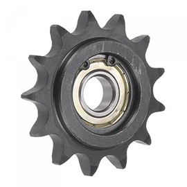 uxcell #40 Chain Idler Sprocket, 12mm Bore 1/2" Pitch 13 Tooth Tensioner, Black Oxide Finish C45 Carbon Steel with Insert Single Bearing for ISO 08B Chains