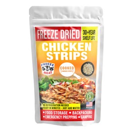 FREEZE DRIED Chicken Strips Cooked - Family Pack, 2 lbs, 30-Year Shelf Life, No Refrigeration Needed | Perfect for Backpacking, Camping, Emergencies, and Food Storage | Grass-Fed - Preserving Your Future