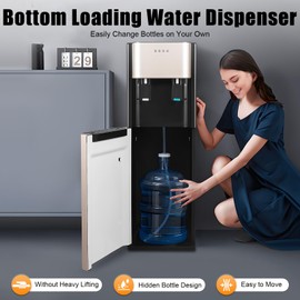 Water Dispenser Bottom Load Water Coolers for 5 Gallon Bottle, Hot/Cold Water Cooler Dispenser for Home, Office (Gold)