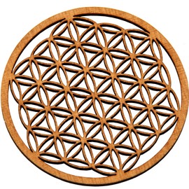 MC-Trend® High-quality wooden flower of life in a set of 4 (diameter 10 cm)