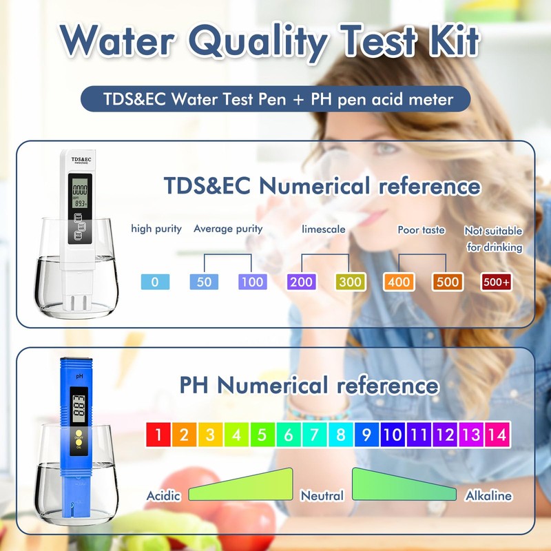 PH Meter Digital TDS Meter Set PH Tester Pool Measuring