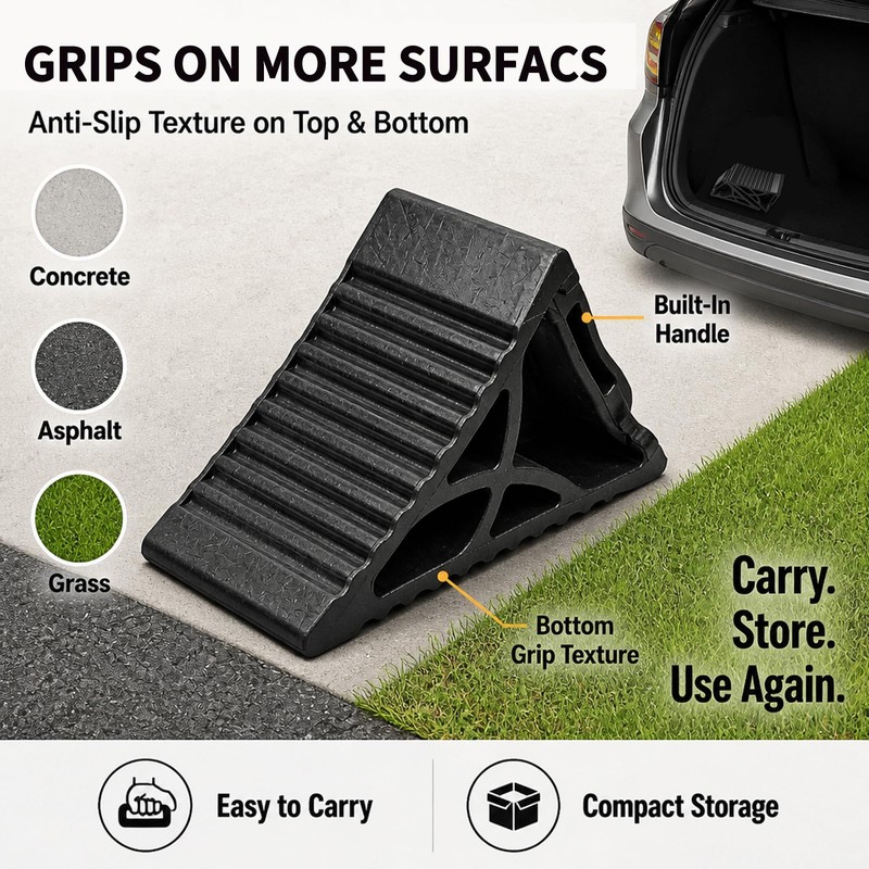 Rubber Wheel Chocks for RV Trailer Upgraded Deformable Design 2
