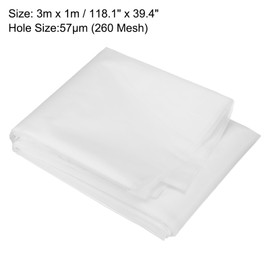 uxcell 260 Mesh Paint Nylon Mesh Filter 118"x50" Woven Net Sheet Mesh Filter Cloth for Paint, Home Brewing Mesh Fabric