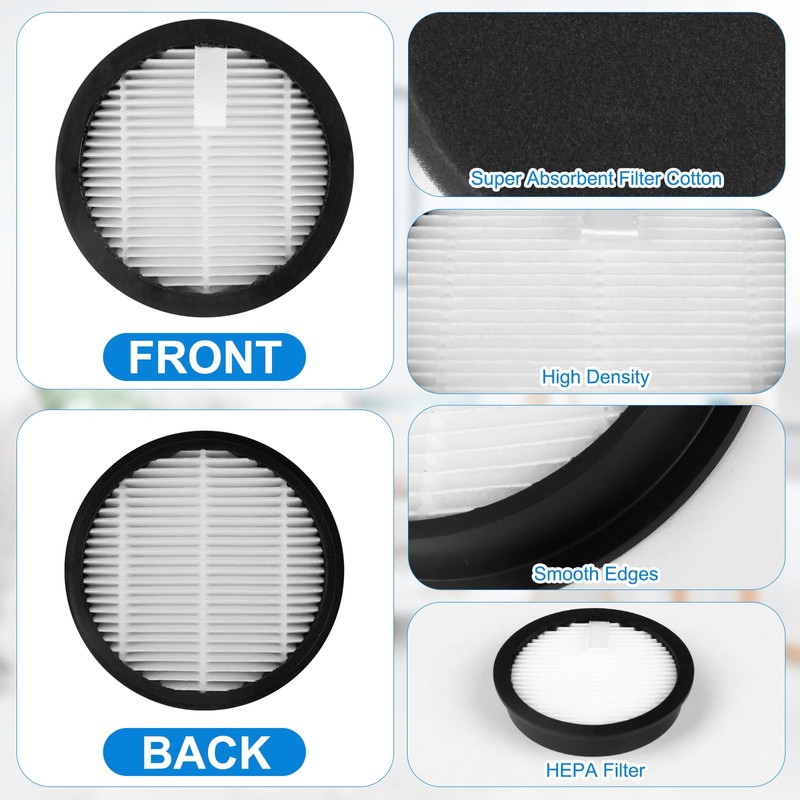4 Pack HEPA Filter and 4 Pieces of Sponge for