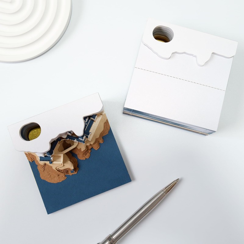 MEICHI 3D Notepad, Non-Glued, 3D Castle Model Paper Art with