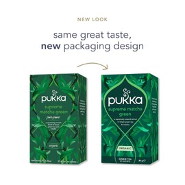 Pukka Supreme Matcha Green Organic Herbal Tea, Energizing Infusion With Matcha Powder, Ideal For Daily Vitality, Caffeine Free, 80 Total Tea Bags (20ct - Pack of 4)