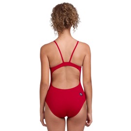 JOLYN Tabitha Women's Athletic One Piece Swimsuit with Fixed Back for Competitive Swimming, Lifeguarding, Full Coverage, Chili Pepper Size 38