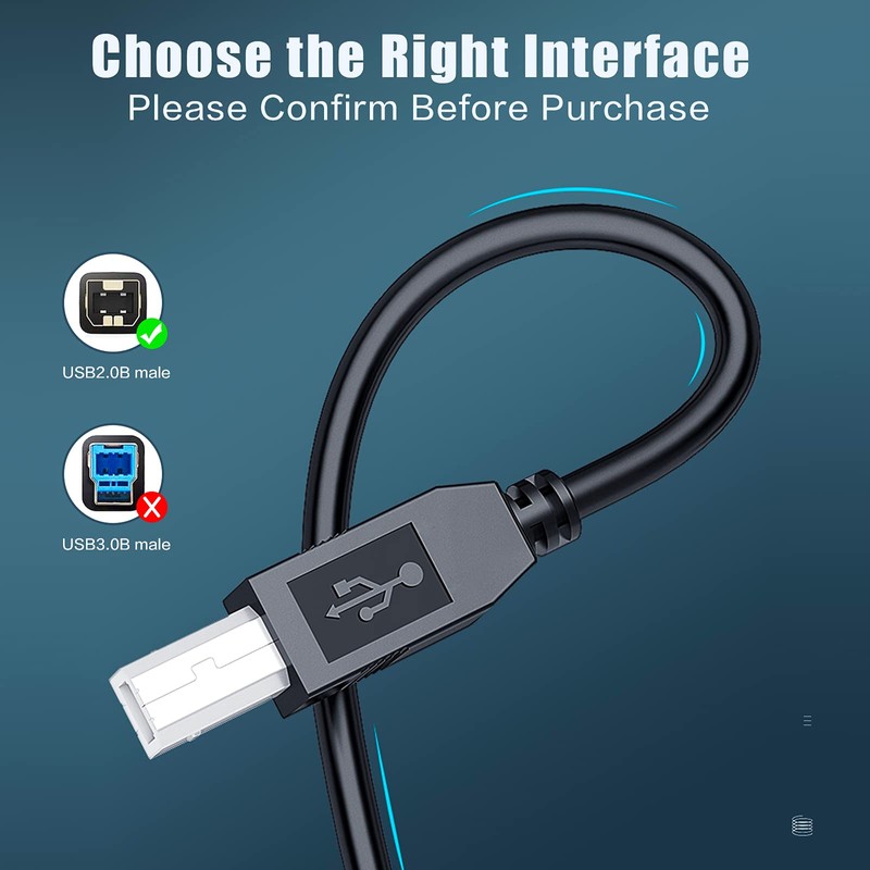 Inovat Replacement 10FT USB A Male to B Male Cable