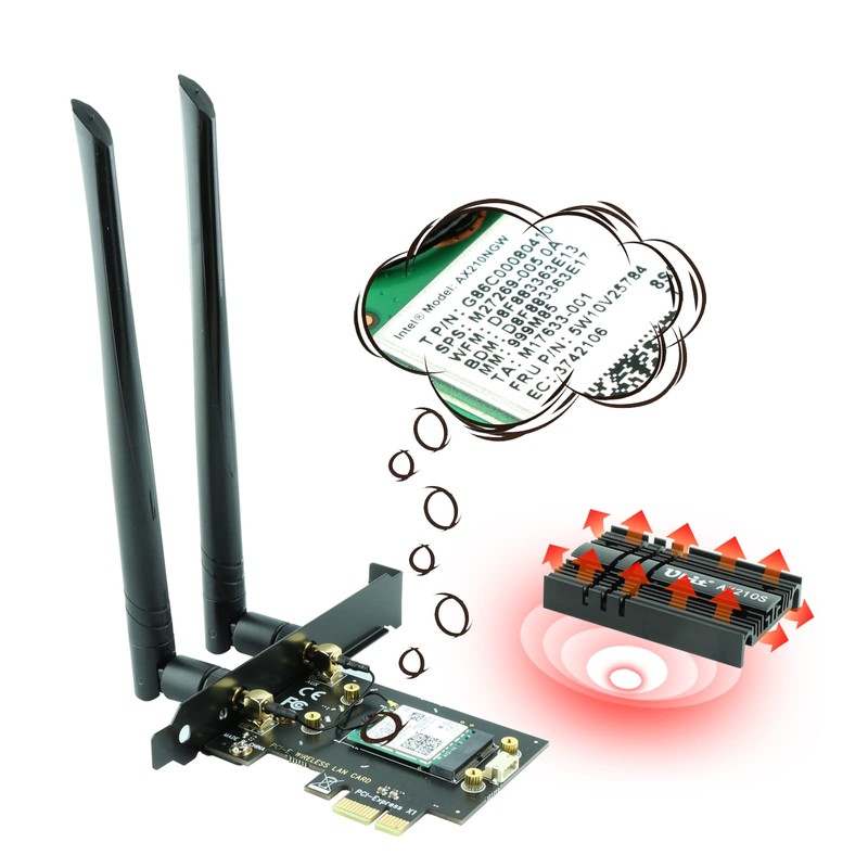 Ubit WiFi 6E AX210 PCIE WiFi Card Extends to 6GHz