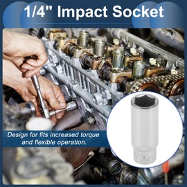 INFINAUTO Impact Socket 50mm for Car Motorcycle Dirtbike Repair Hardware Tool CR-V Silver Tone Durable 6 Point 14mm 1/4 Inch Drive