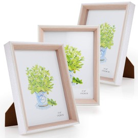 Simpeak 3 Piezas Marco de Fotos,6" x 8" Soporte para Retratos Fotográficos con Soporte en ángulo Vertical/Horizontal, 15 * 20cm Marco Fotográfico para Decoración Oficina en Casa,Rosa