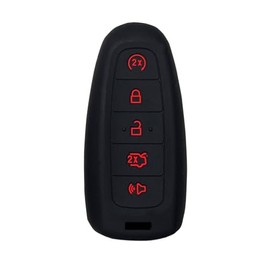 Key Fob Cover for Explorer Escape: 5 Buttons Remote Case Protector Fit for Ford Focus Titanium Edge Taurus Expedition Flex Fiesta CMAX Lincoln MKX Navigator MKS 2011 to 2019 M3N5WY8609 164R8092 Black