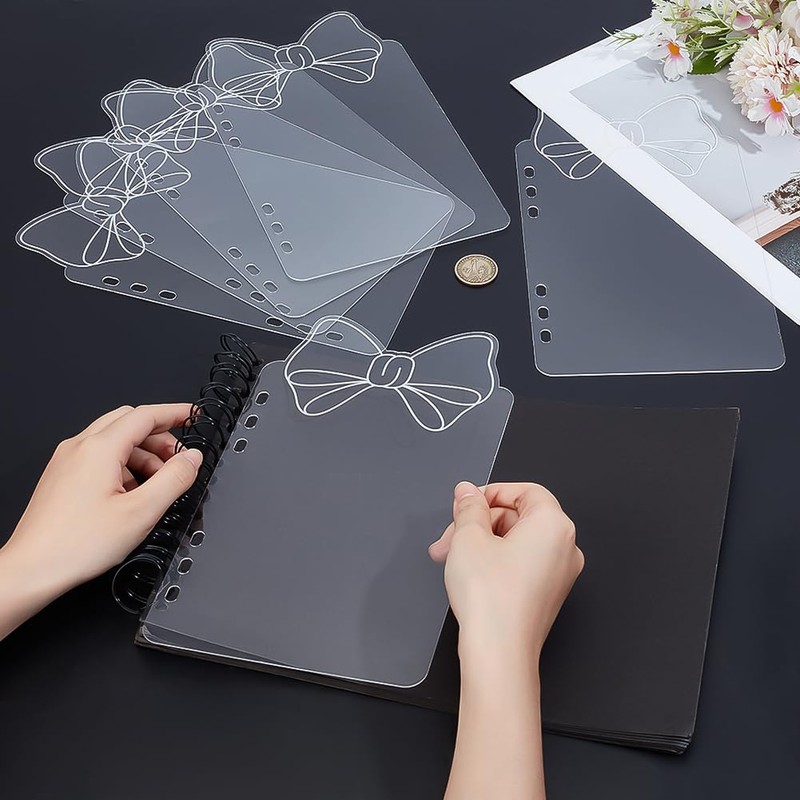 PH PandaHall 6pcs Clear Binder Dividers Acrylic Page Divider with