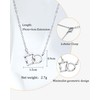Desnuage Silver Geometric Square and Circle Pendant Necklace Simple Everyday