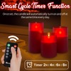 LEDHOLYT Rechargeable Flameless Candle, Flickering LED Pillar Glass Fake Candle