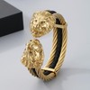 Klapgo Men's Gold Bracelet Viking Lion Head 316 Stainless Steel