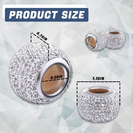 Wedcool 2PCS Car Head Rest Rings Decor, Bling Car Headrest Collars, Auto Head Rest Rhinestone Crystal Diamond, Seat Accessory Crystal Decoration, Car Interior Accessories for Cars, SUVs (White)