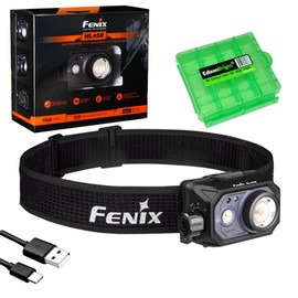 Fenix HL45R 1000 Lumen Adjustable Beam Headlamp, Rechargeable, AAA Dual Fuel, Gesture Sensing, Floodlight,Spotlight, Red Light with EdisonBright Battery Carrying case