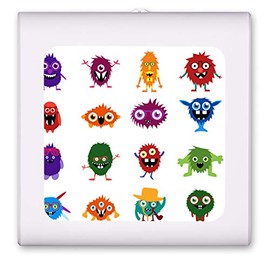 Plug in Dimmable LED Night Light with Dusk to Dawn Auto Sensor, Adjustable Brightness, Warm Light, Auto On/Off Nightlight for Bathroom, Hallway, Nursery, Bedrooms - Friendly Monsters