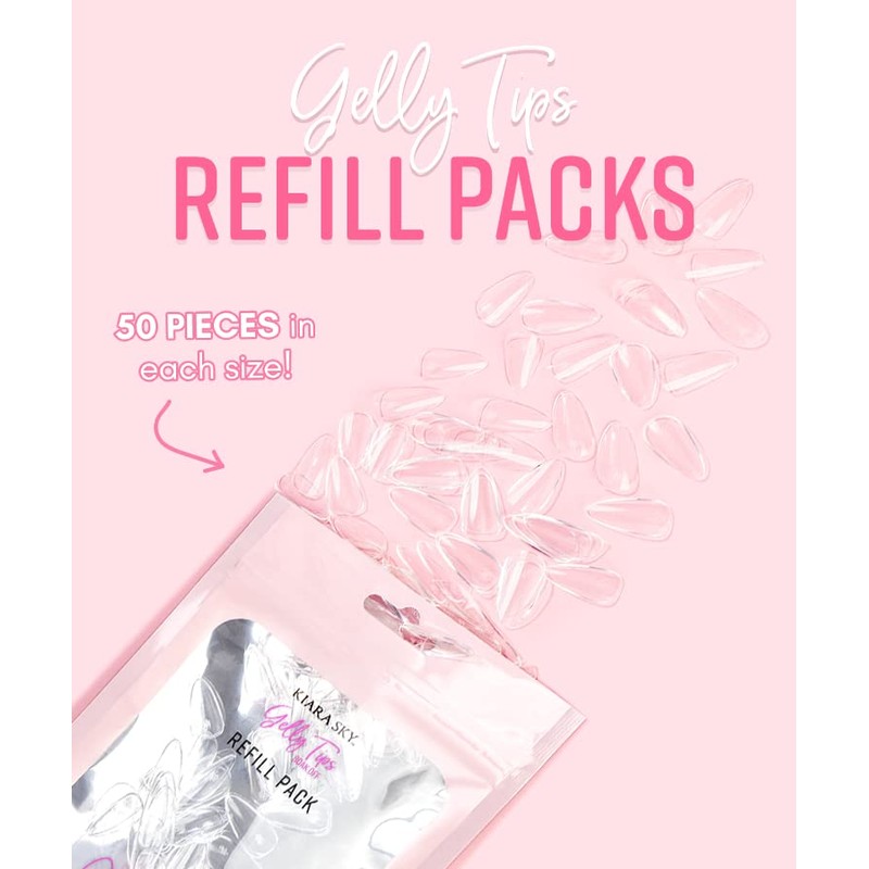 Kiara Sky Gelly Tips Refill Packs - Soak Off Soft