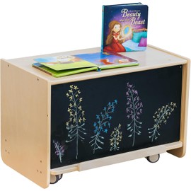 kidi house 2-in-1 Movable Toddler Easel with Storage Wooden Kids Art Easel Magnetic Chalkboard with Storage Birch Painting Easel for Kids Blackboard with Wheels Montessori Furniture for Nursery School