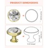 FURNIWARE Pack of 10 Furniture Knobs, Crystal, Cupboard Knobs, Gold,