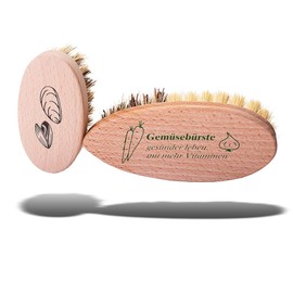 Valentino Garemi Cleaning Brush Set – Cleaning Vegetables & Oysters – Kitchen Sink Tools for Lobster Clams Scallop Hard Shells Fish Mussels Veggie Carrots Potatoes Roots Made in Germany