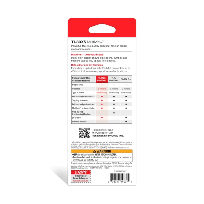 Texas Instruments TI-30XS MultiView Scientific Calculator