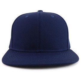 Trendy Apparel Shop Gorra de béisbol Oversize 2XL en blanco con parte trasera plana, Azul marino/flor y brillo, Talla única