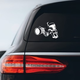 Bounty Hunter Blaster Sticker Decal Notebook Car Laptop 8" x 5.5" (White)