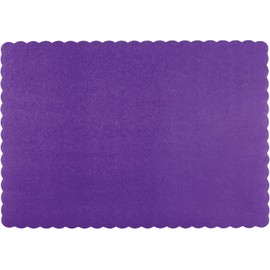 Paper Placemats - Disposable - Scalloped Edge (Purple, 100)