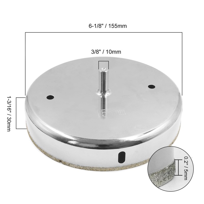 Jamiikury 6-1/8 Inch Diamond Tile Hole Saw Drill Bits, Suitable