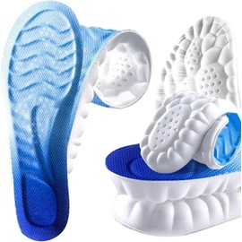 Plantillas Ortopédicas 4D para Calzado Deportivo y de Trabajo (2 Pares) - Soporte de Arco, Plantillas para Dolor de Pies y Fascitis Plantar, Transpirables, Recortables, Antifatiga, para Hombres y Mujeres