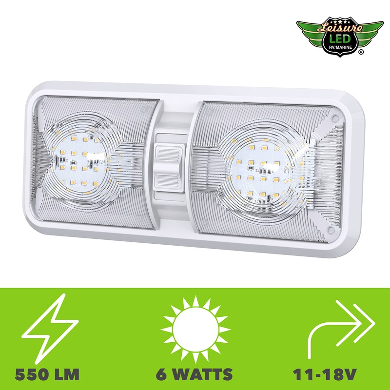 Leisure LED 4 Pack RV LED Ceiling Double Dome Light