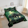Feelyou Kids Dino Comforter Set Queen Size for Boys Green