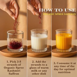 Organic Spree Kashmiri Saffron Kesar 1gm (0.035oz) Threads Pure and Natural l From the finest farmlands of Pampore, J&K l Certified Grade A++ Mongra Saffron (1)