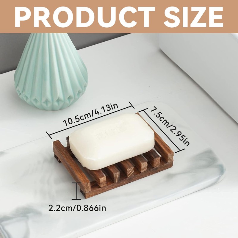 SANTUO 2Pcs Bamboo Soap Dish Hawaii Style Soap Dishes for
