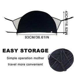 FUIPVGI Awning Pram UV Protection Sun Protection Pram Pushchair Sun Protection Awning Buggy, Universal Awning for Pushchairs for Buggies Sun Protection for Baby (Black)