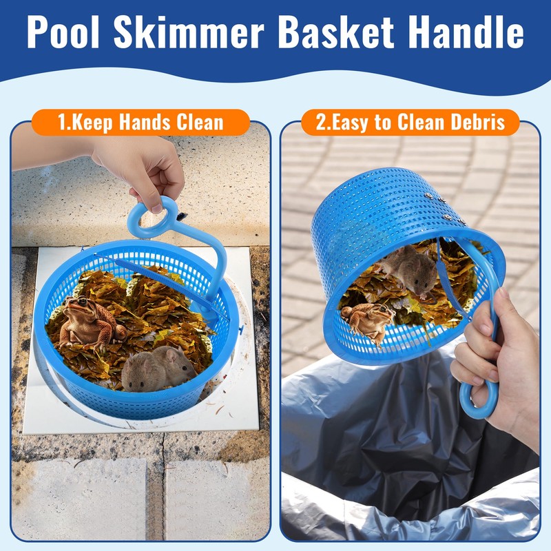 Pool Skimmer Basket Hook, Universal Skimmer Basket Handle for Inground