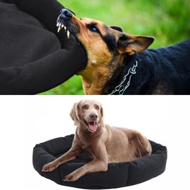 HOMBYS Chew Proof Dog Bed, Indestructible Dog Bed for Aggressive Chewers, Round Durable Tough Pet Bed, Waterproof Orthopedic Dog Pillow Bed for Large Dog (20"x24"x5")