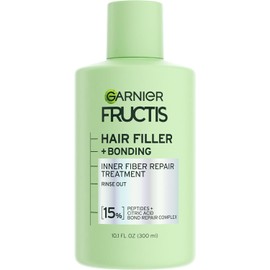Garnier Fructis Hair Filler Bonding Tratamiento Pre-Champú 10.1 oz | Con Complejo Reparador de Enlaces | Fórmula Avanzada Para Rellenar Fibras Capilares | Rinse Out Que Fortalece y Repara el Cabello Desde el Interior