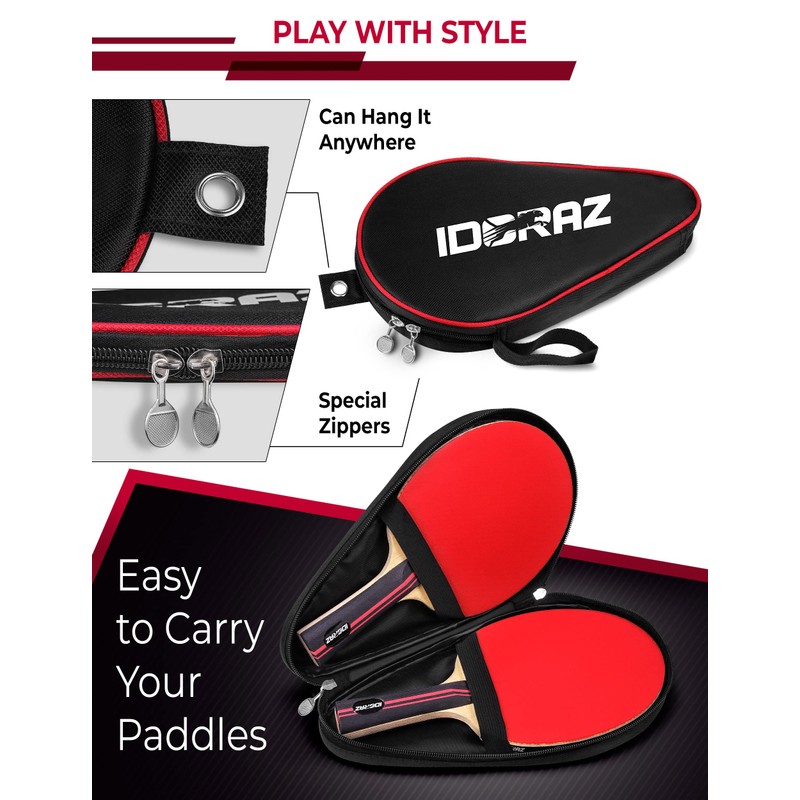 Idoraz Double Ping Pong Paddle Case - Best Table Tennis