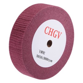 sourcing map 200 mm x 50 mm 320 Grit Fleece Polishing Disc Abrasive Fabric Nylon Wire Drawing Sanding Disc for Stainless Steel Metal Red