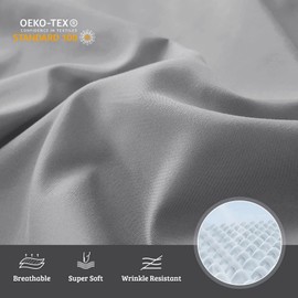 YIYEA King Size Sheets Set - Hotel Luxury 1800 Thread Count Brushed Microfiber Bed Sheets for King Size Bed - Extra Soft, Deep Pocket, Shrinkage and Fade Resistant - 4 Piece Set (King, Grey)