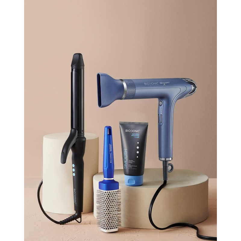 Bio Ionic BlueWave Round Brush Small, NanoIonic Conditioning Brush, Crimped