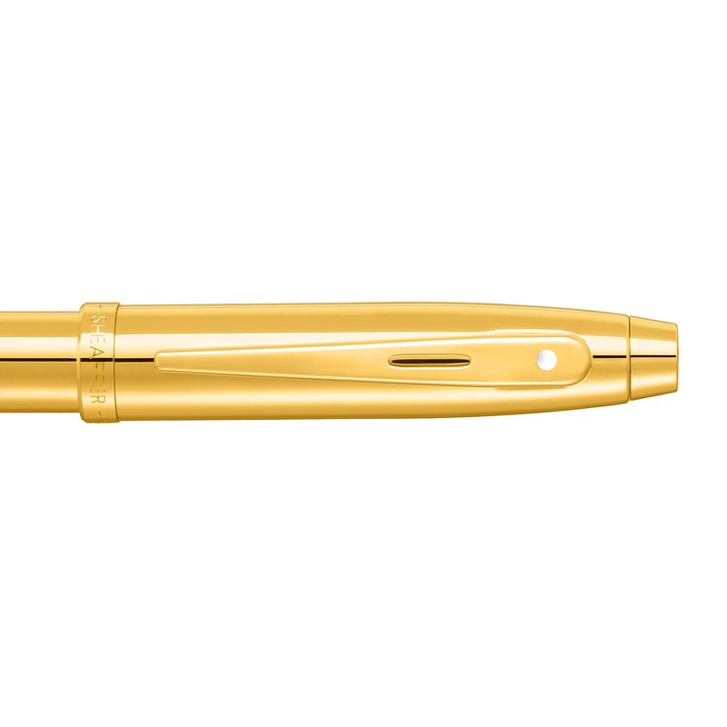 Sheaffer 100 9372 PVD Gold Shiny Rollerball Pen with Gold