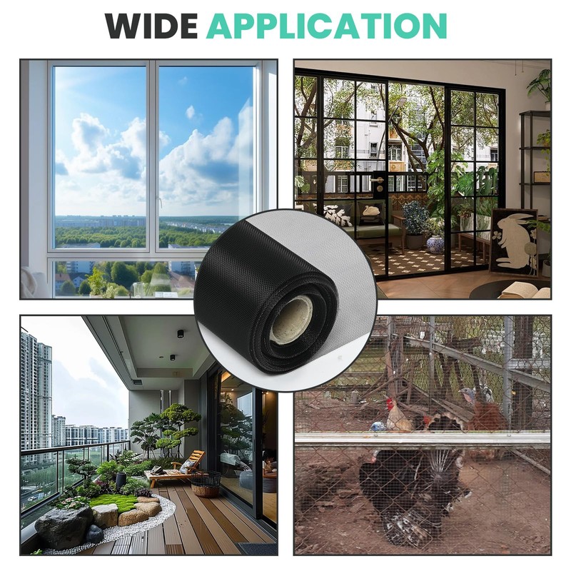 tonchean 304 Stainless Steel Windows Screen Mesh Roll Replacement, 98.4